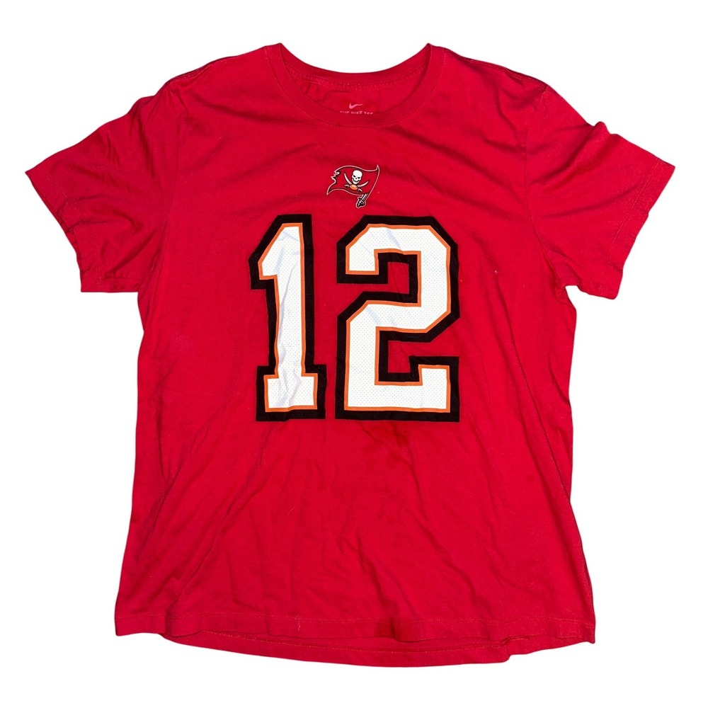 Nike Tom Brady Tampa Bay Buccaneers Number 12 Red T-Shirt Mens XL NFL Football